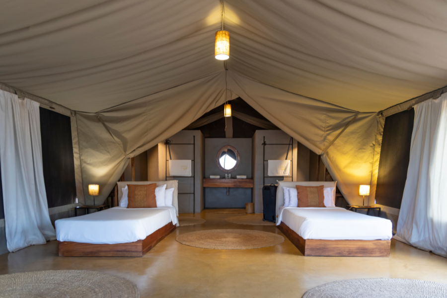 Luxury safari camp interior