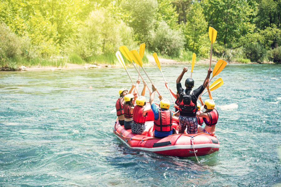 White-water rafting on the Nile at Jinja